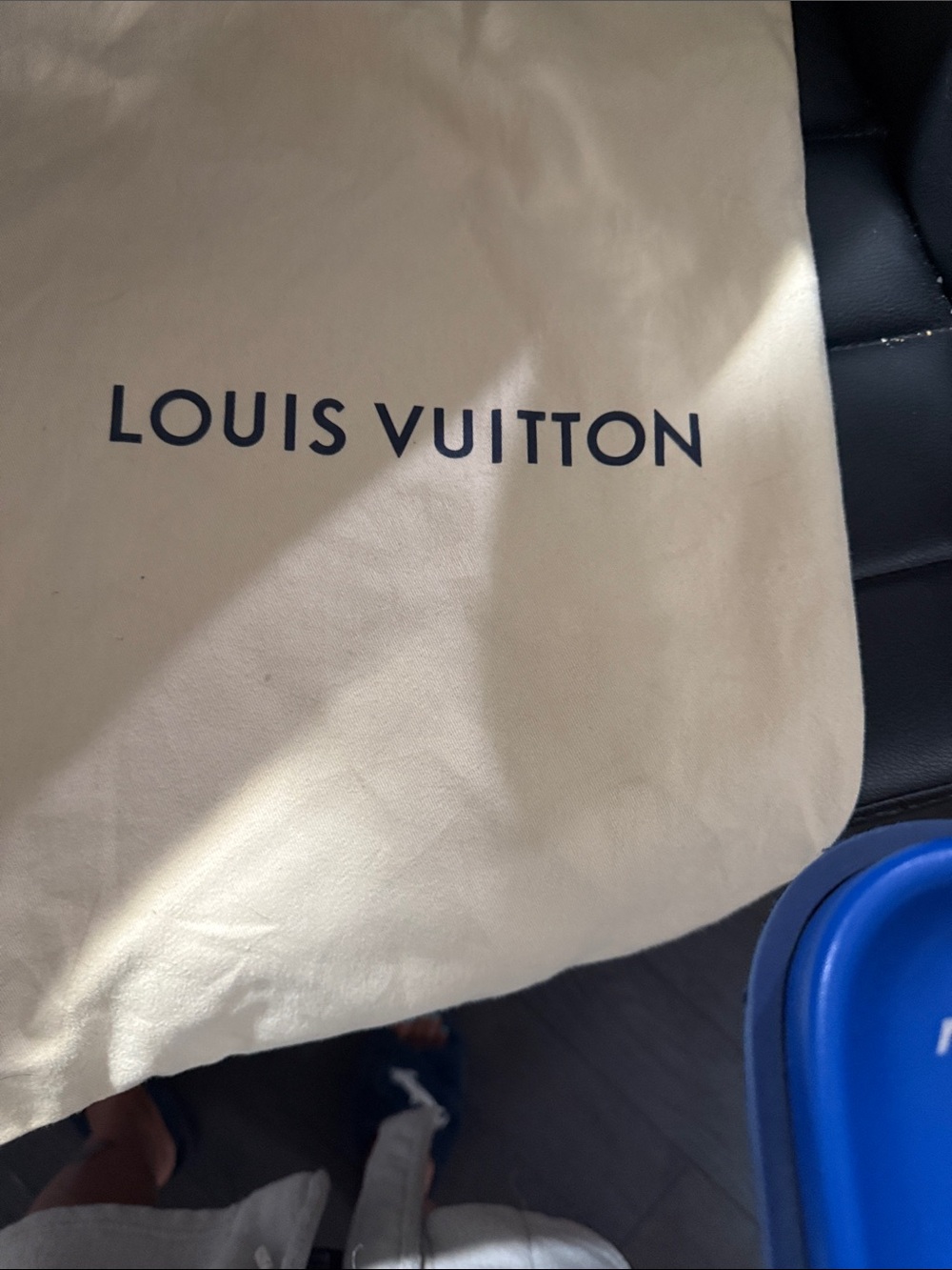 Louis Vuitton Cobalt Blue Embossed Monogram Slide Sandals - Picture 16 of 16